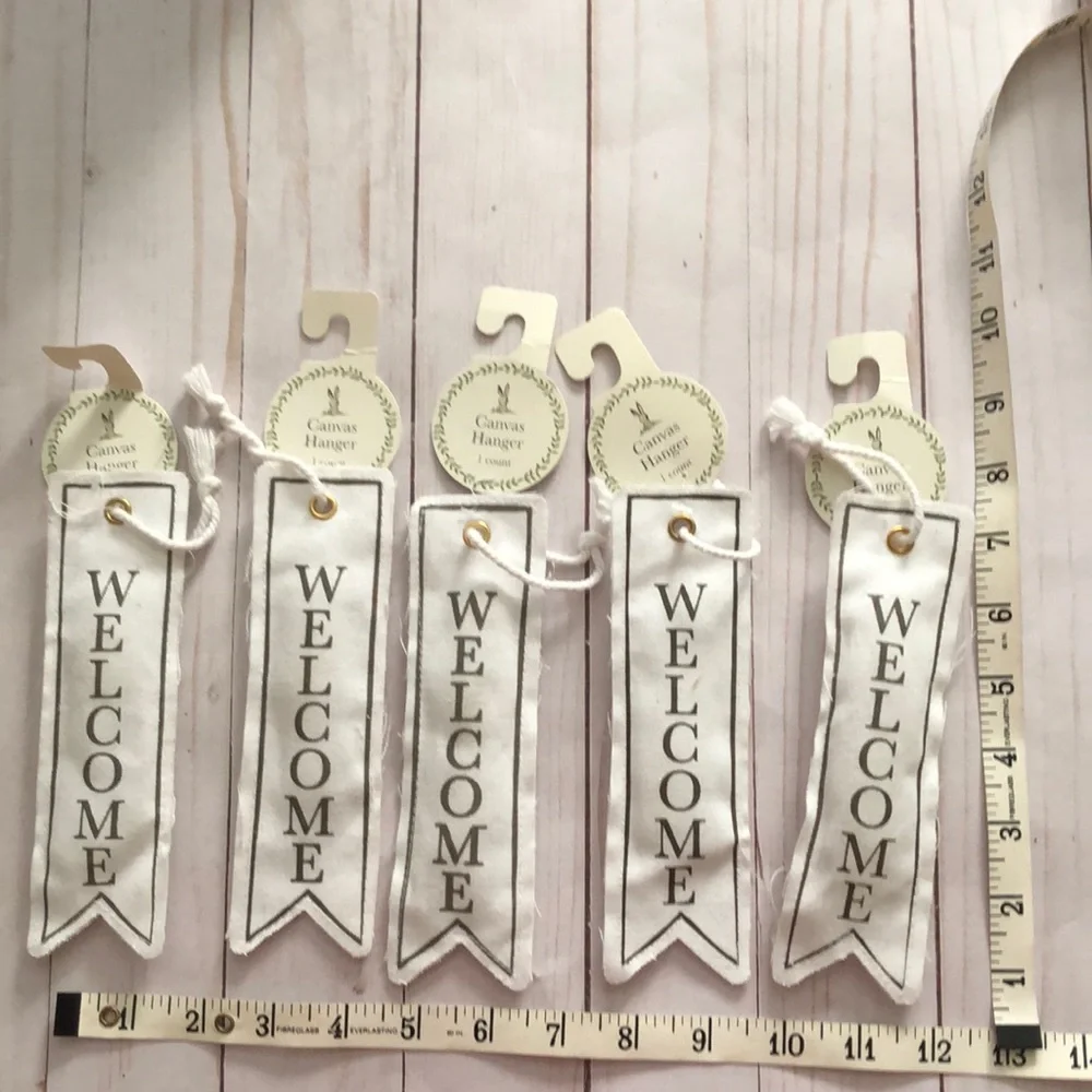 5 Target Easter welcome stuffed canvas hangers banners tags favors spring NWT